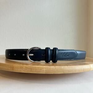 Blue Genuine Leather Silver Buckle Belt Size Small Falari